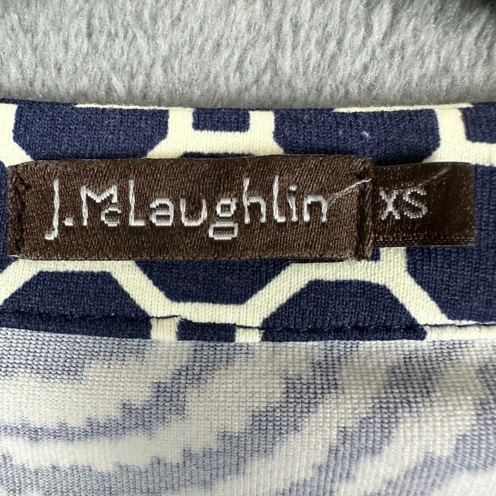 J Mclaughlin Top Womens XS Navy Zebra Catalina Tunic 3/4 Length Sleeve Stretch - Picture 9 of 15